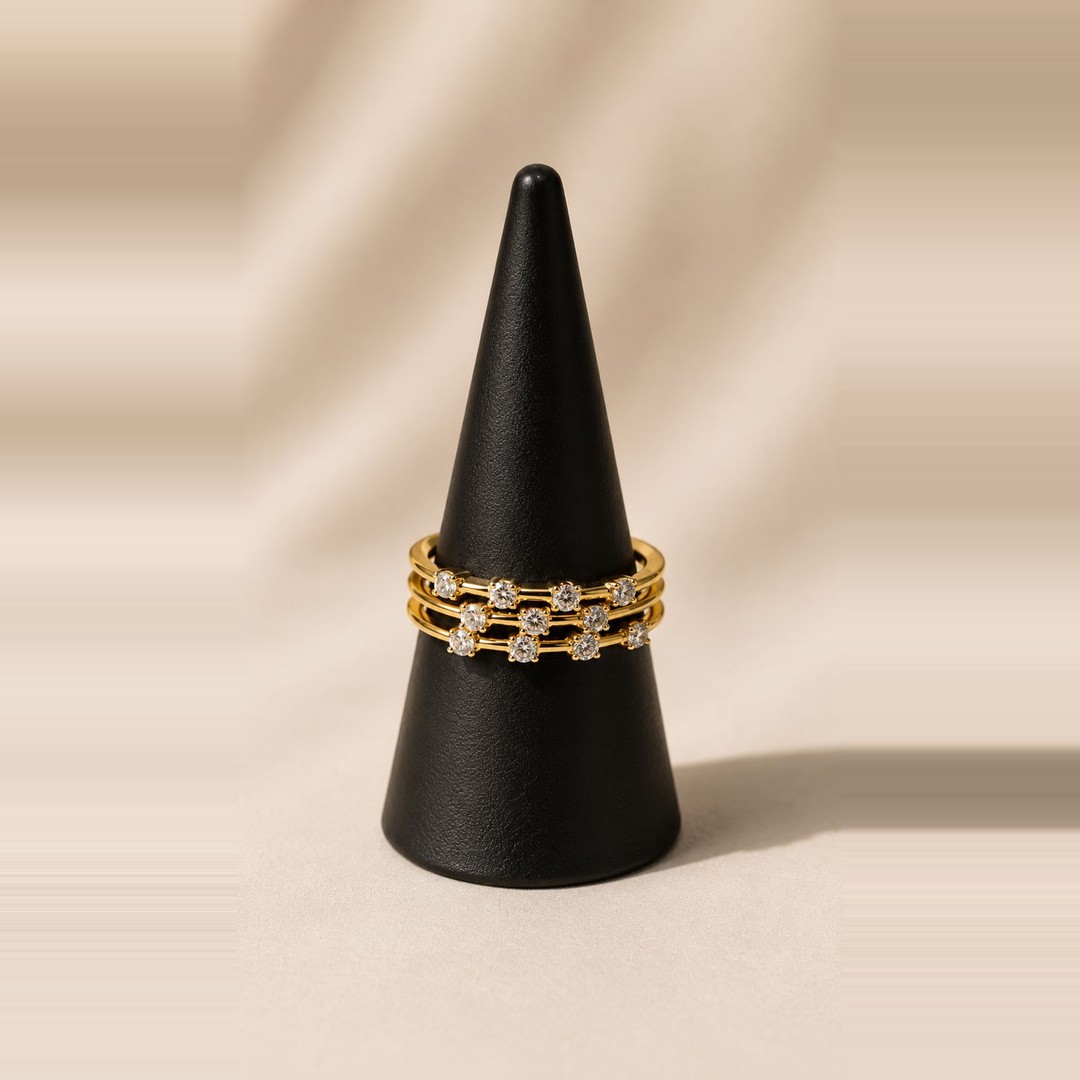 Trio Sparkle Stack Ring