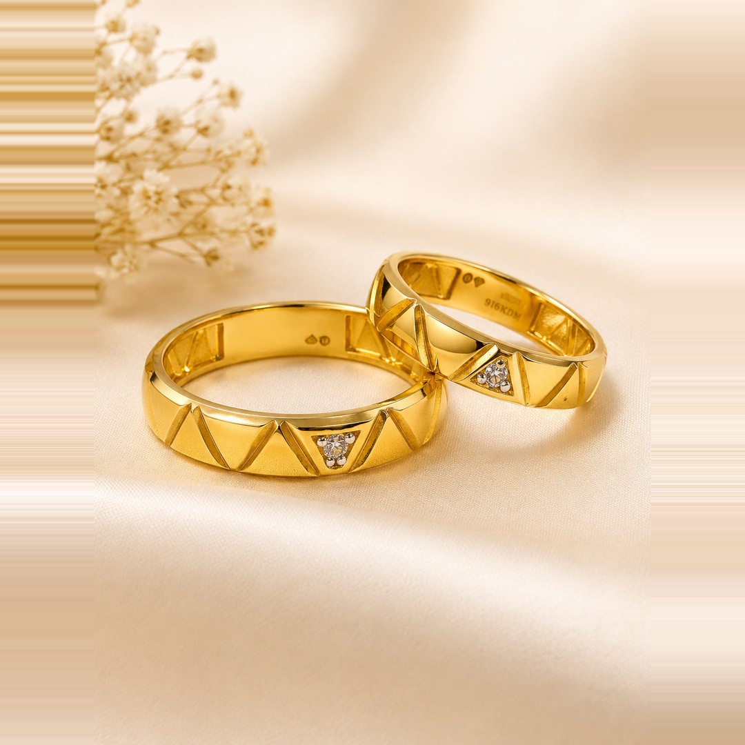 Vertex Love Gold Couple Bands