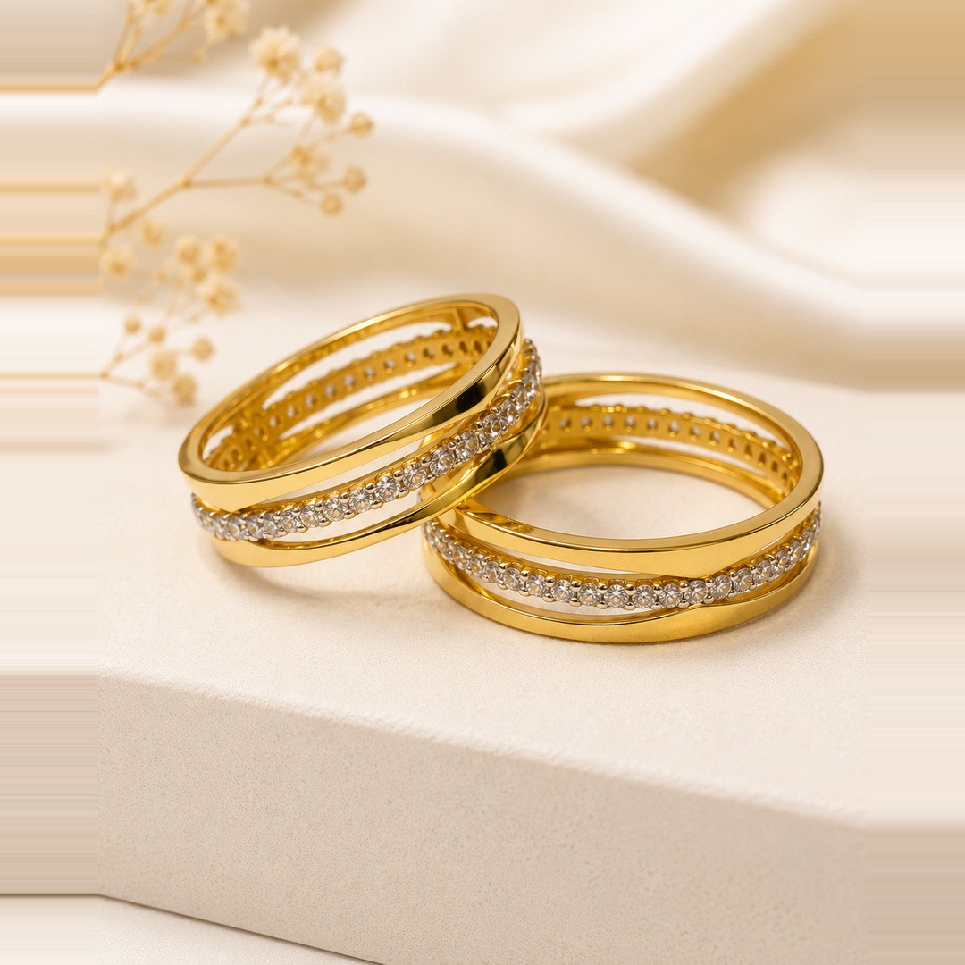 Harmony Wave Gold Couple Bands